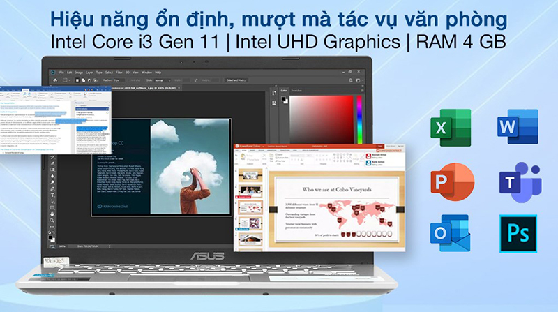 Được trang bị card tích hợp đi kèm Intel UHD Graphics, laptop cung cấp hiệu năng ổn định