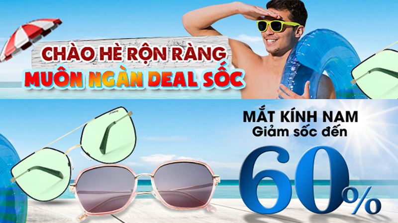 Mắt kính nam giảm giá lên đến 60%