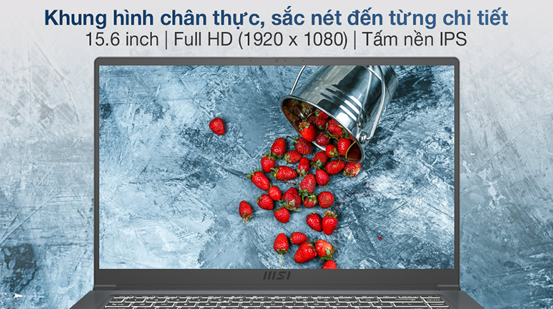 Màn hình có kích thước 15.6 inch cùng tấm nền IPS hiện đại