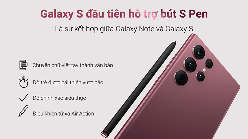 Samsung Galaxy S22 Ultra là dòng sản phẩm S đầu tiên có bút S-Pen trong thân máy