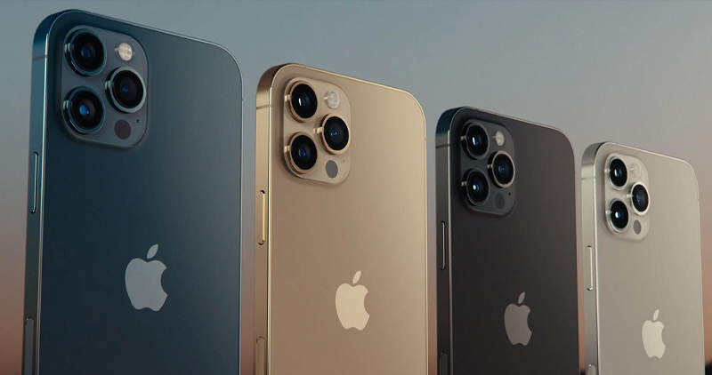 iPhone 13 Pro v&agrave; iPhone 12 Pro Max đều sở hữu c&aacute;c m&agrave;u xanh dương, v&agrave;ng, đen, bạc