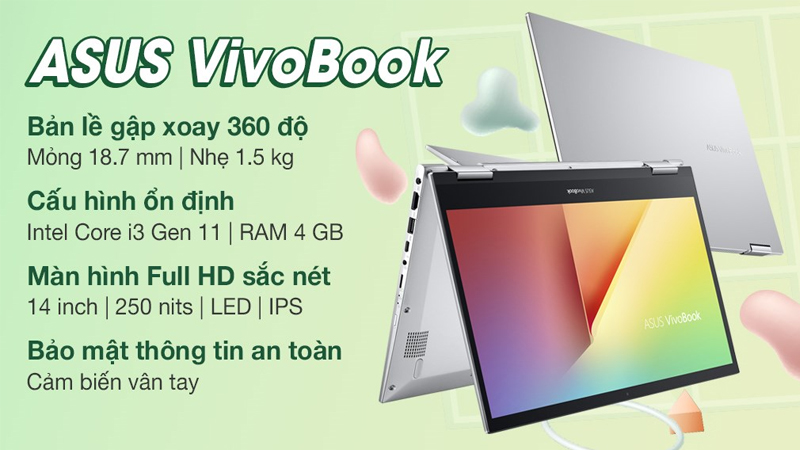 Tổng quan về laptop Asus VivoBook Flip TP470EA i3