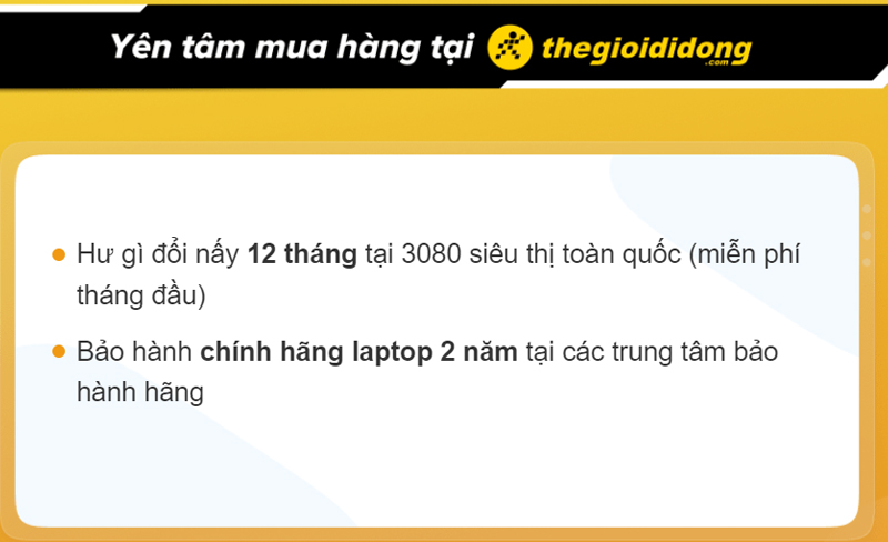 Ch&iacute;nh s&aacute;ch bảo h&agrave;nh khi mua laptop tại Thế Giới Di Động