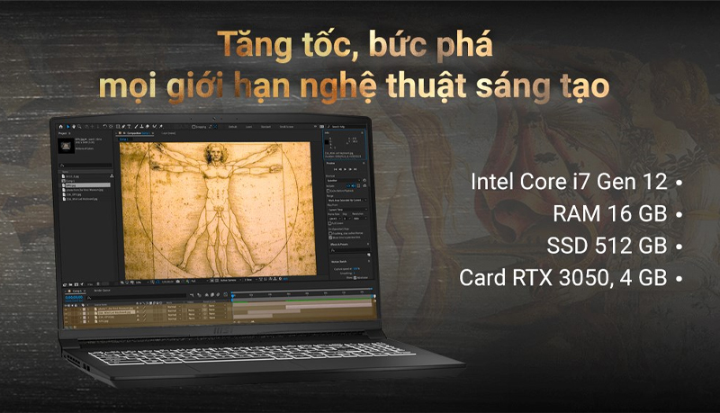 MSI Creator M16 2022 c&oacute; cấu h&igrave;nh hoạt động vượt trội