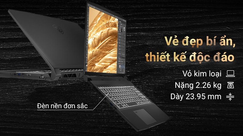 MSI Creator M16 được thiết kế theo phong c&aacute;ch tối giản