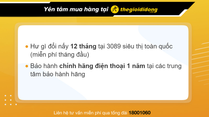 Chính sách bảo hành sản phẩm khi mua hàng tại TGDĐ