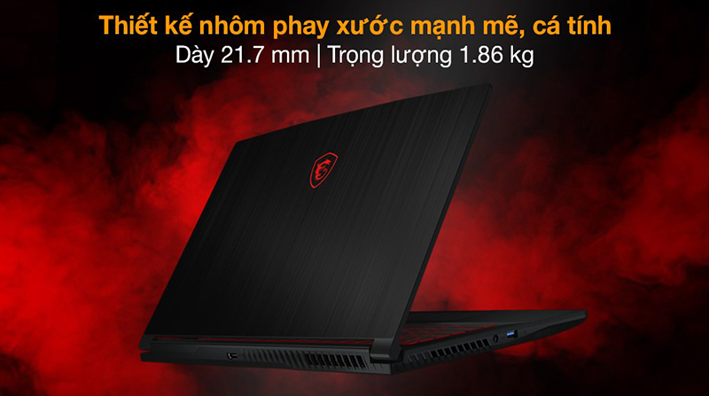 Laptop được chế t&aacute;c từ lớp vỏ nhựa v&agrave; nắp lưng bằng kim loại bền chắc
