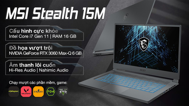 Laptop MSI Gaming Stealth 15M A11UEK (254VN)