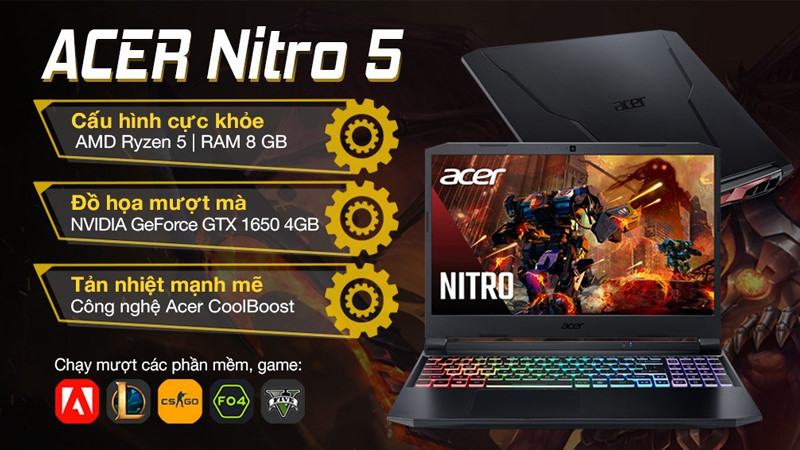 Laptop Acer Nitro 5 Gaming AN515 45 R6EV R5 (NH.QBMSV.006)