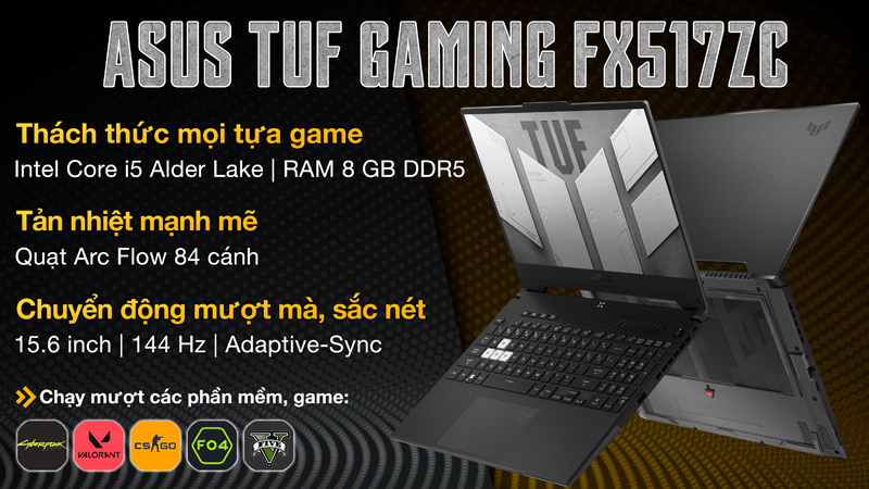 Laptop Asus TUF Gaming FX517ZC (HN077W)