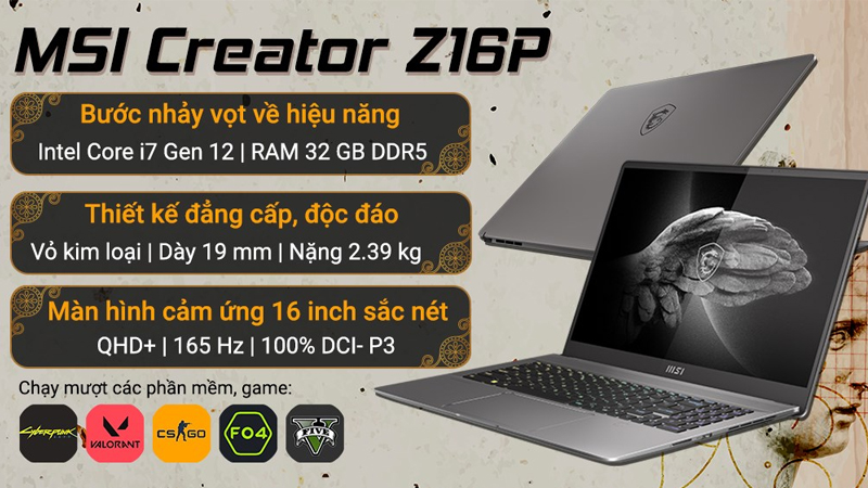 Laptop MSI Creator Z16P B12UGST (050VN)