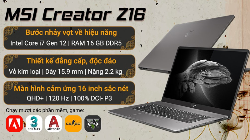 Laptop MSI Creator Z16 A12UET (036VN)