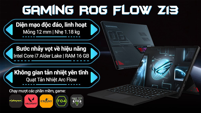 Laptop Asus Gaming ROG Flow Z13 GZ301Z (LD110W)