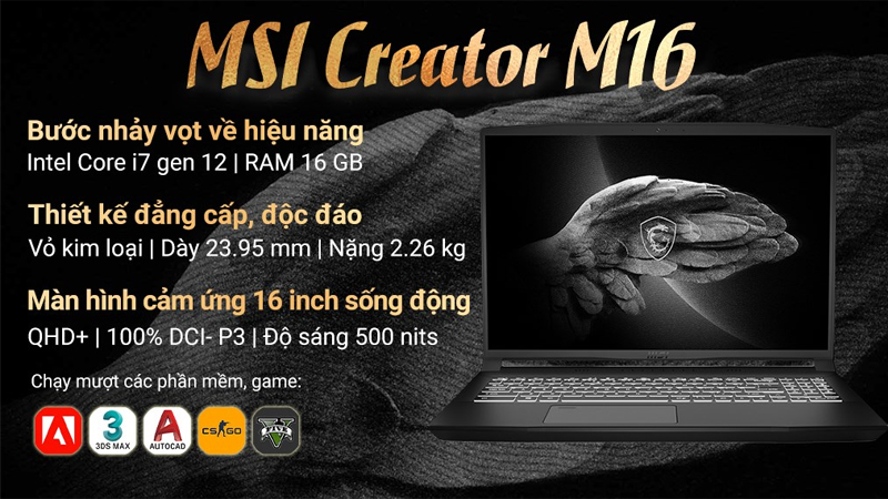 Laptop MSI Creator M16 A12UC (292VN)