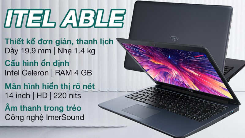 Laptop itel ABLE 1S m&agrave;u x&aacute;m