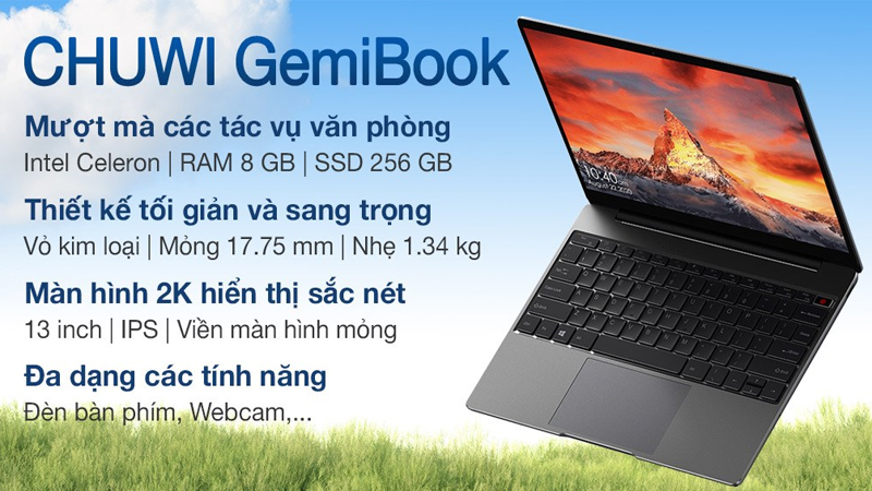 Laptop CHUWI GemiBook m&agrave;u x&aacute;m