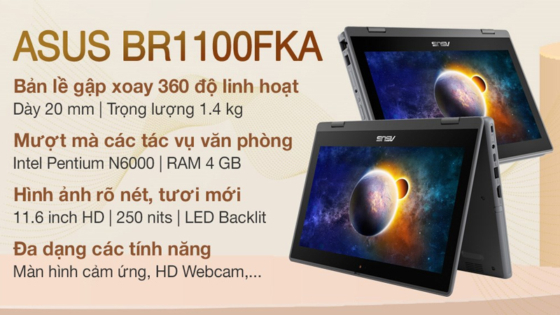 Laptop Asus BR1100FKA m&agrave;u x&aacute;m