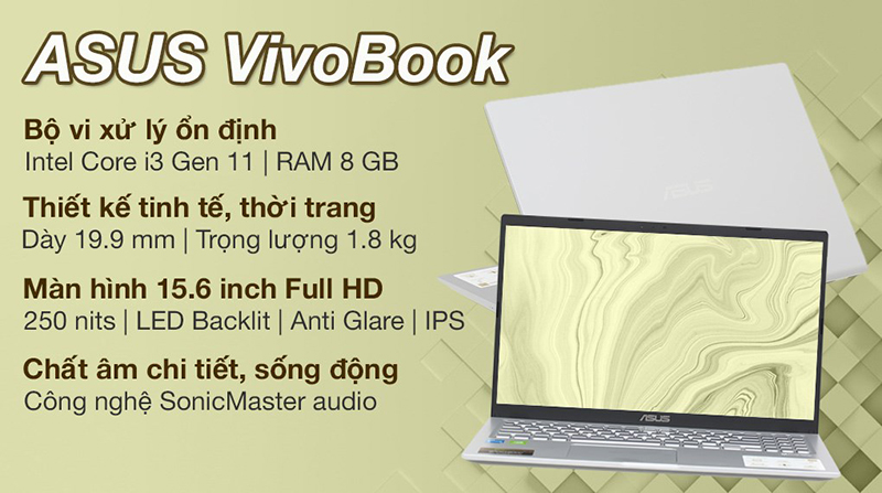 Asus VivoBook X515EA i3 sẽ l&agrave; một sự lựa chọn th&iacute;ch hợp