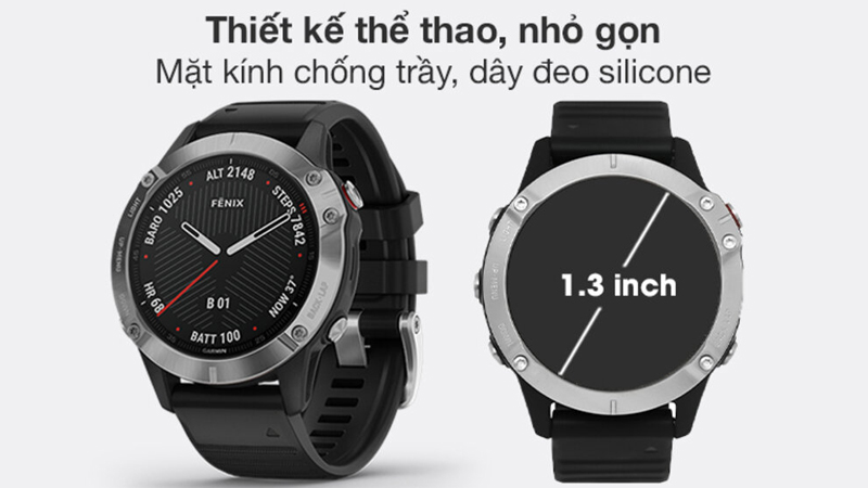 Đồng hồ Garmin Fenix 6 dây silicone chất lượng bền bỉ