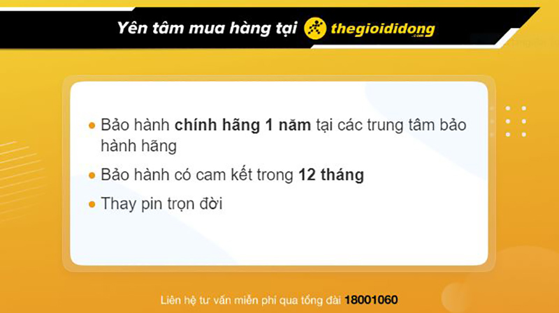 Chính sách bảo hành đồng hồ tại Thế Giới Di Động