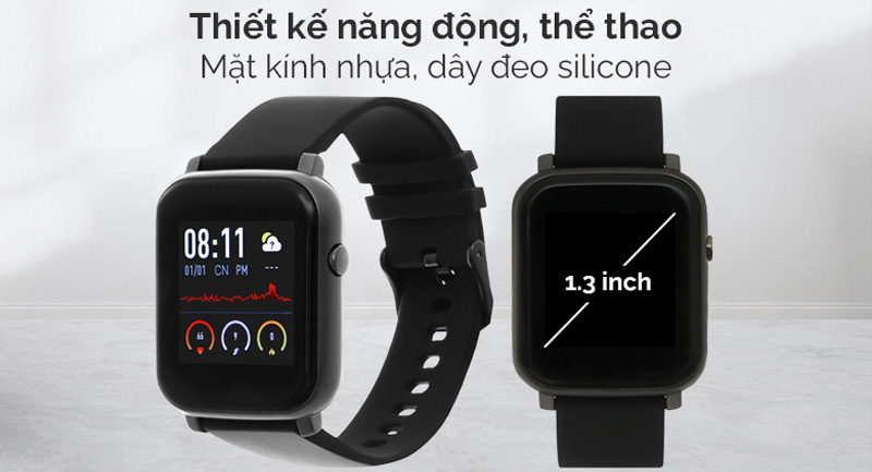 BeU B1 Black smartwatch has a modern design