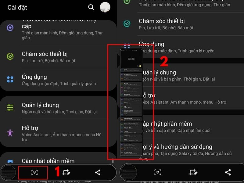 Chụp màn hình dài trên điện thoại