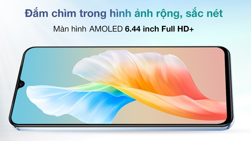 V23e có màn hình kích cỡ 6.44 inch, hiển thị màu sắc rực rỡ