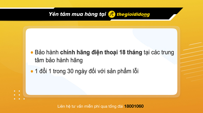 Chính sách bảo hành khi mua điện thoại tại Thế Giới Di Động