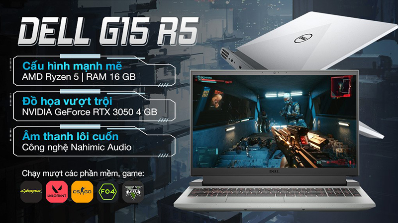 Laptop Dell Gaming có thiết kế rất thời trang