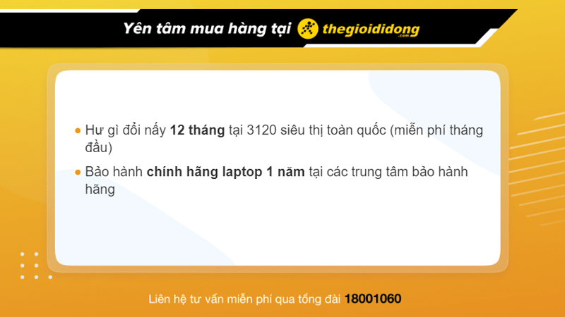 Ch&iacute;nh s&aacute;ch bảo h&agrave;nh khi mua laptop tại TGDĐ