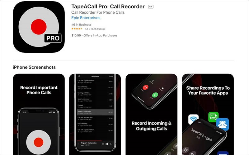 Sử dụng ứng dụng TapeACall để ghi âm cuộc gọi