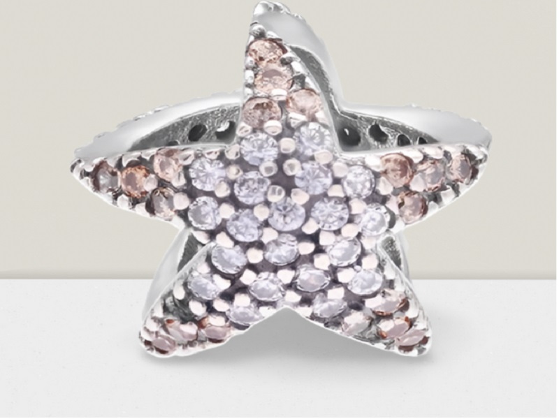 Hạt Charm Bạc Nữ Mạ Rhodium AvaJi AVJ.C000035.00 c&oacute; thiết kế h&igrave;nh ng&ocirc;i sao độc đ&aacute;o