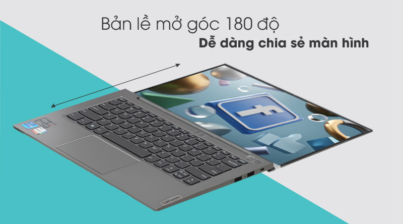 Bản lề của laptop Lenovo n&agrave;y c&oacute; thể mở rộng 180 độ
