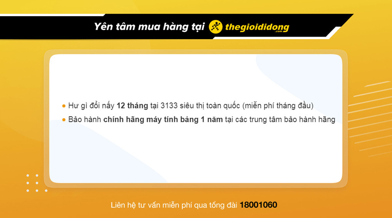 Chính sách bảo hành máy tính bảng tại Thế Giới Di Động