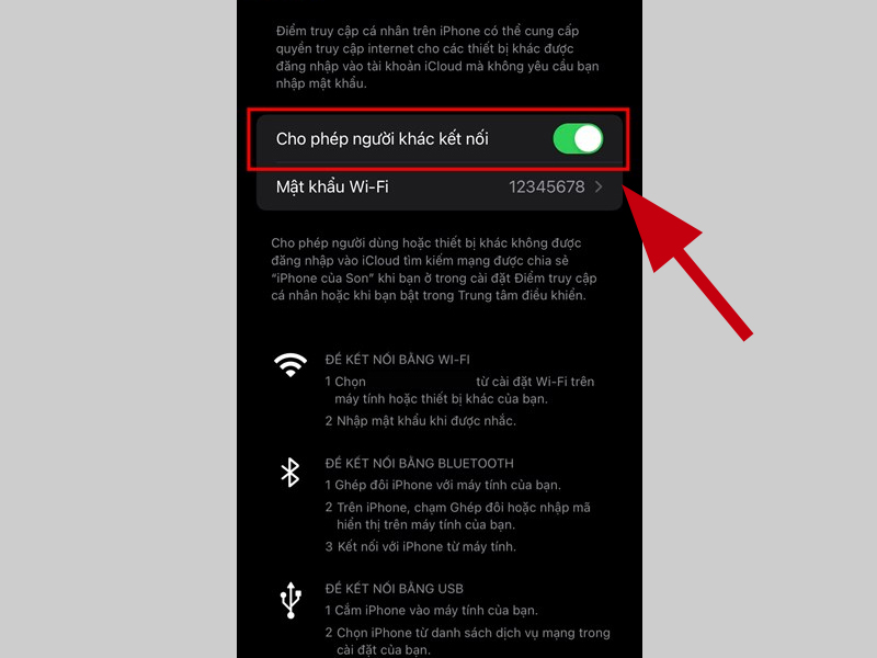 Bật tính năng phát WiFi lên và chia sẻ với bạn bè