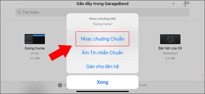 Cài đặt bài hát thành Nhạc chuông Chuẩn