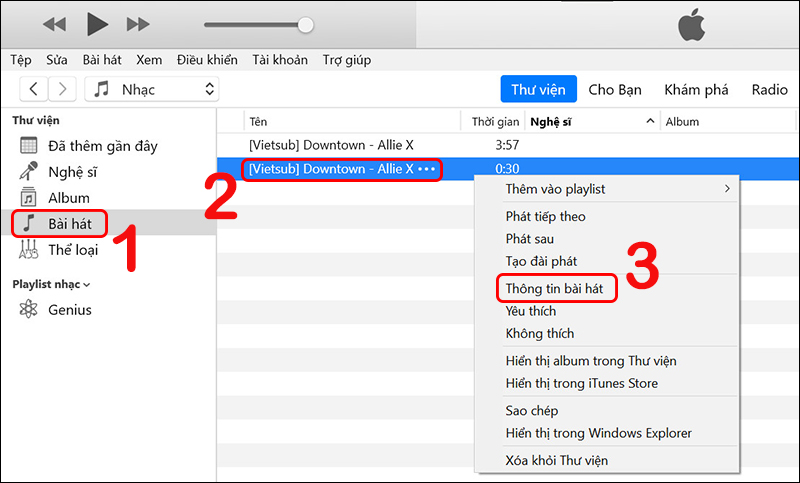 Cài đặt thông tin nhạc chuông trên iTunes