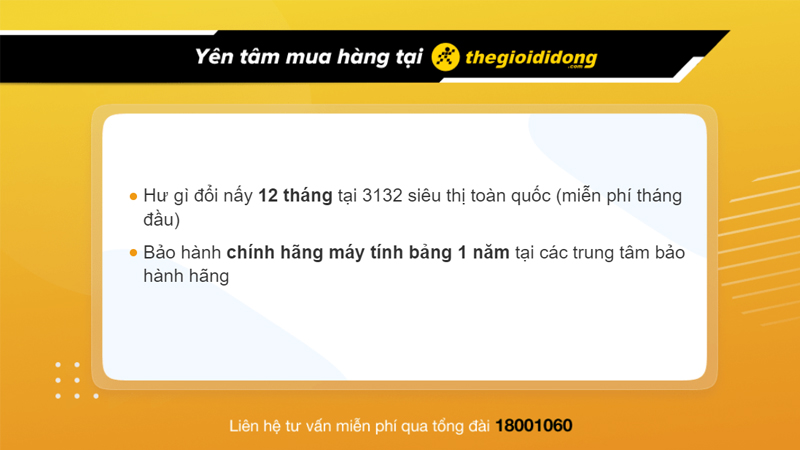 Chính sách bảo hành hấp dẫn khi mua máy tính bảng tại Thế Giới Di Động