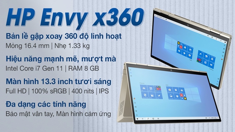 Laptop cũng c&oacute; khả năng gập ngang 360 độ.