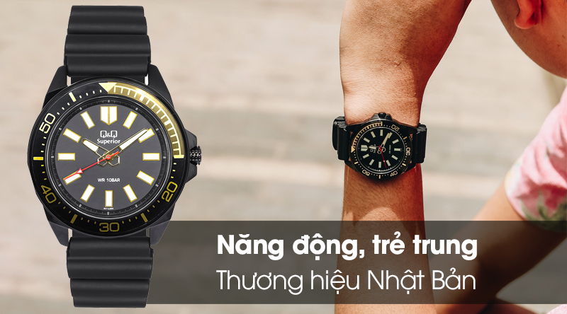 Đồng hồ Q&Q S374J502Y là một mẫu đồng hồ nam với phong cách trẻ trung, hiện đại