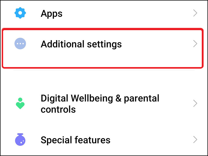 Chọn Additional settings