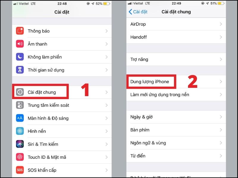 Truy cập vào dung lượng iPhone