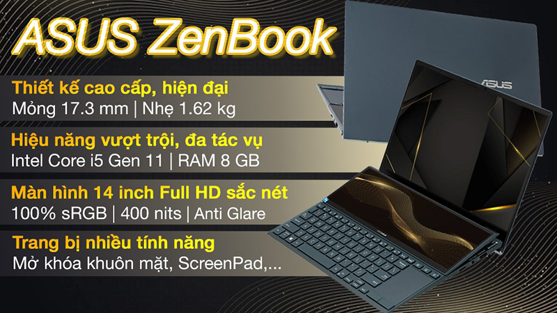 Asus ZenBook Duo UX482EA c&oacute; thiết kế mỏng nhẹ l&yacute; tưởng 
