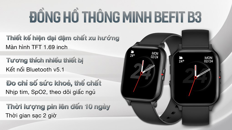 Tổng quan về đồng hồ thông minh BeFit BeU B3