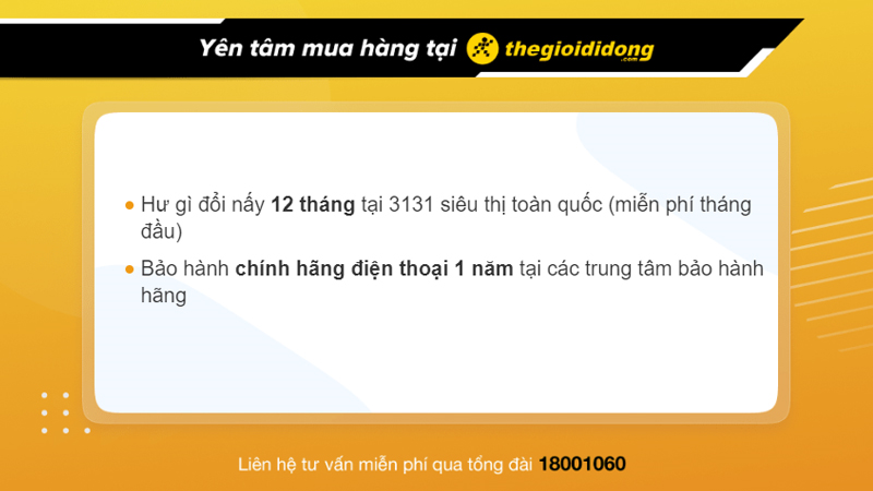 Chính sách bảo hành sản phẩm khi mua hàng tại TGDĐ