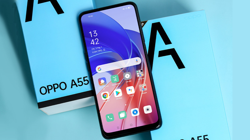 OPPO A55 c&oacute; thời gian sạc pin khoảng 2 giờ 39 ph&uacute;t