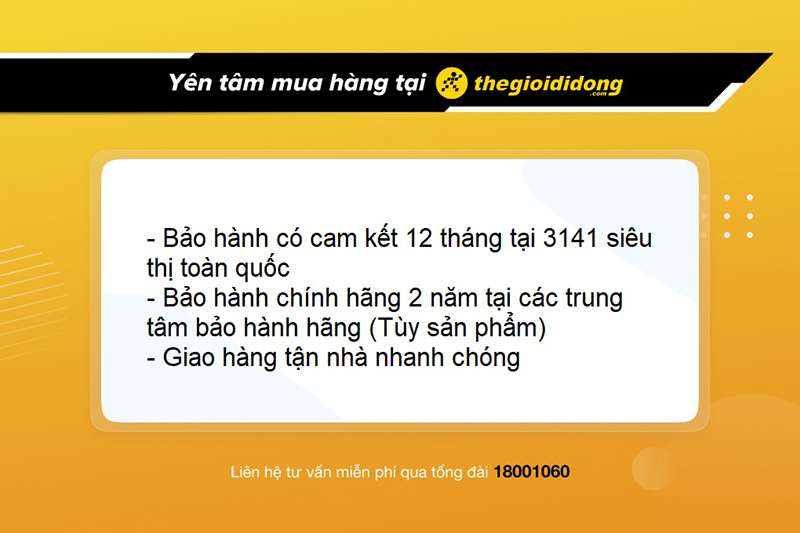 Chính sách bảo hành phụ kiện công nghệ tại Thế Giới Di Động