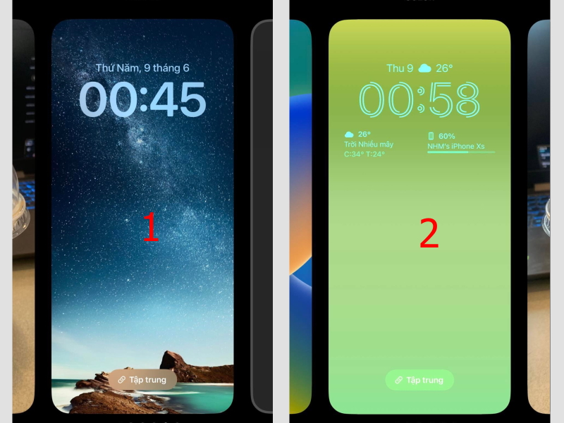 Màn hình khoá trên iOS 16 (lock screen on iOS 16): Màn hình khoá trên iOS 16 được thiết kế đơn giản, thanh lịch và độc đáo. Bạn có thể dễ dàng kiểm tra thông tin, sử dụng các tiện ích hoặc chụp ảnh nhanh với chiếc iPhone của mình. Đồng thời, màn hình khoá trên iOS 16 còn được cải tiến với tính năng nhận diện khuôn mặt nhanh chóng và chính xác.