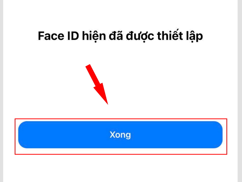 Hoàn tất thiết lập Face ID