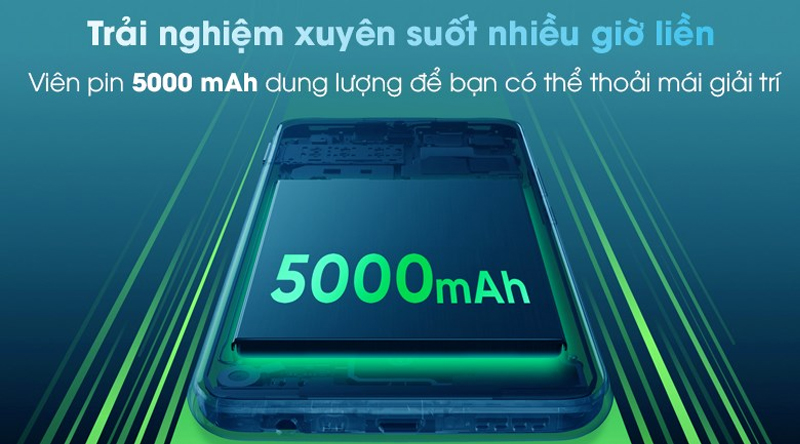 Dung lượng pin 5000 mAh đáp ứng thời lượng sử dụng